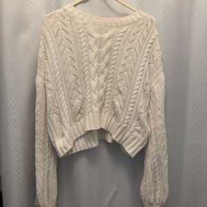 Hippie Rose Cream Cable Knit Sweater